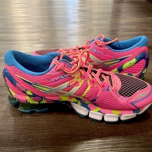 ASICS Women Gel Sendai 2 T4A6N Running Shoes Pink Blue Size 8 1/2